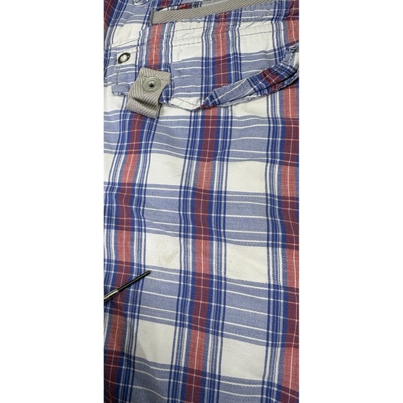 G Star Raw Men's Rovic Zip Relaxed Blue Plaid Cargo Shorts Size 33 (34 Waist) - Picture 8 of 12